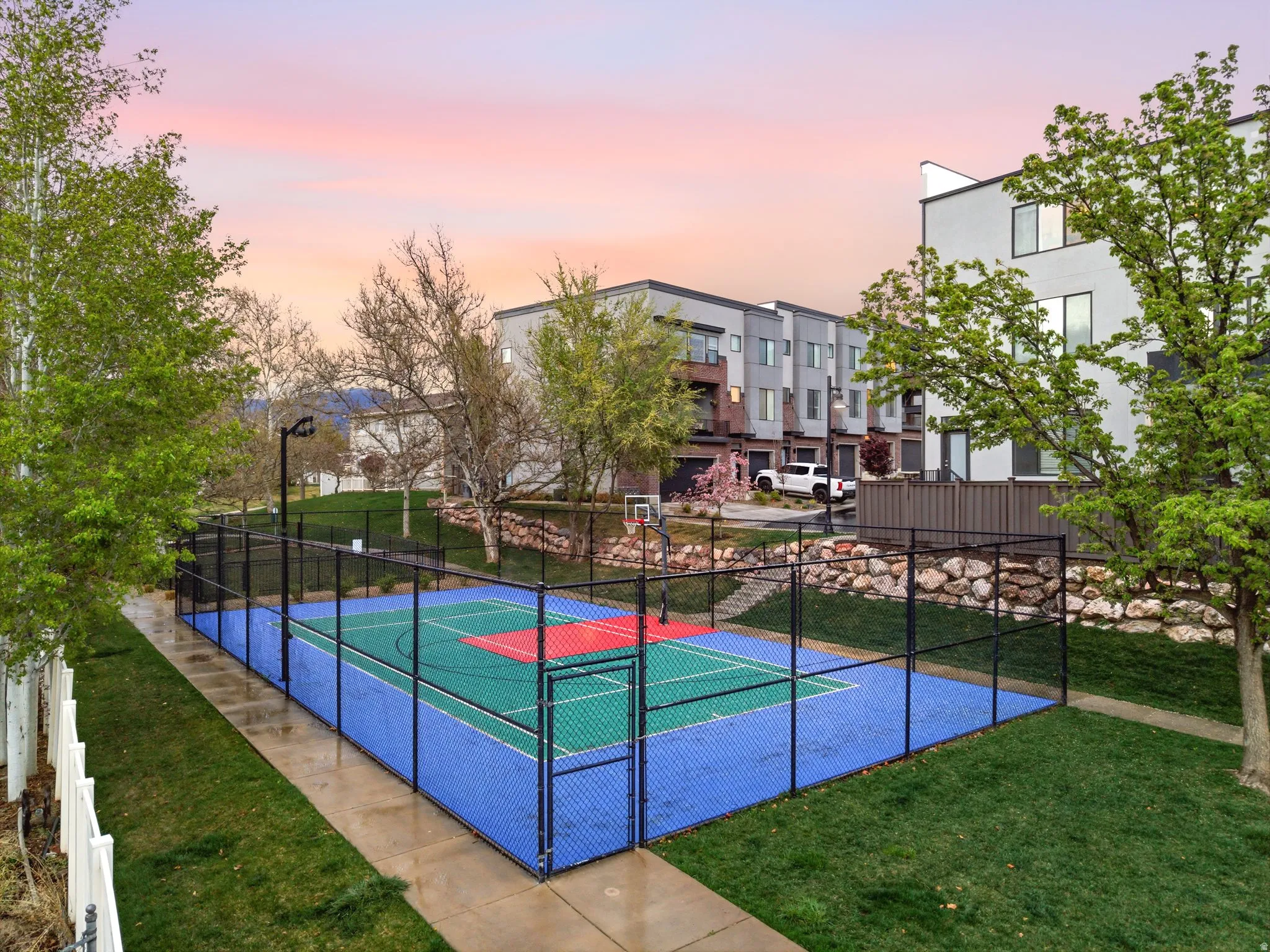 View of basketball court with community basketball court