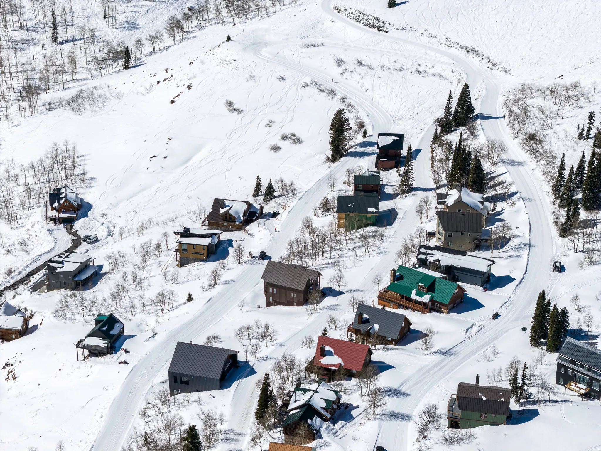 View of snowy aerial view