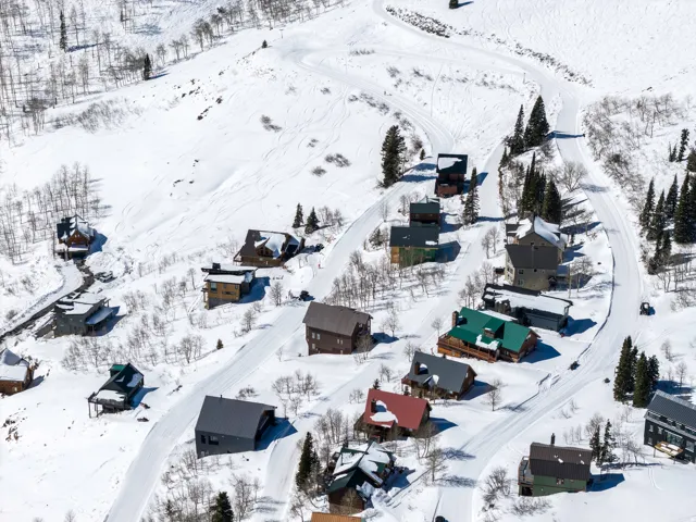 View of snowy aerial view