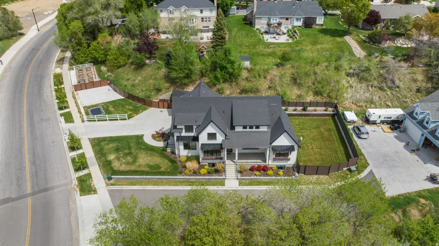 Aerial view of residential area