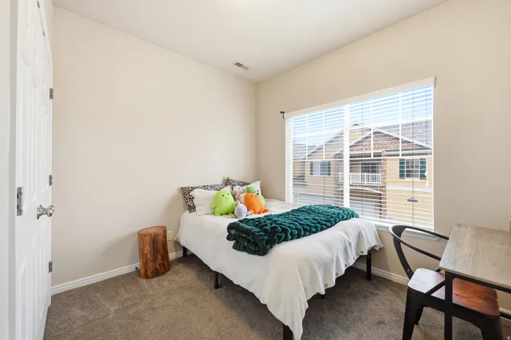 Bright well lit bedroom