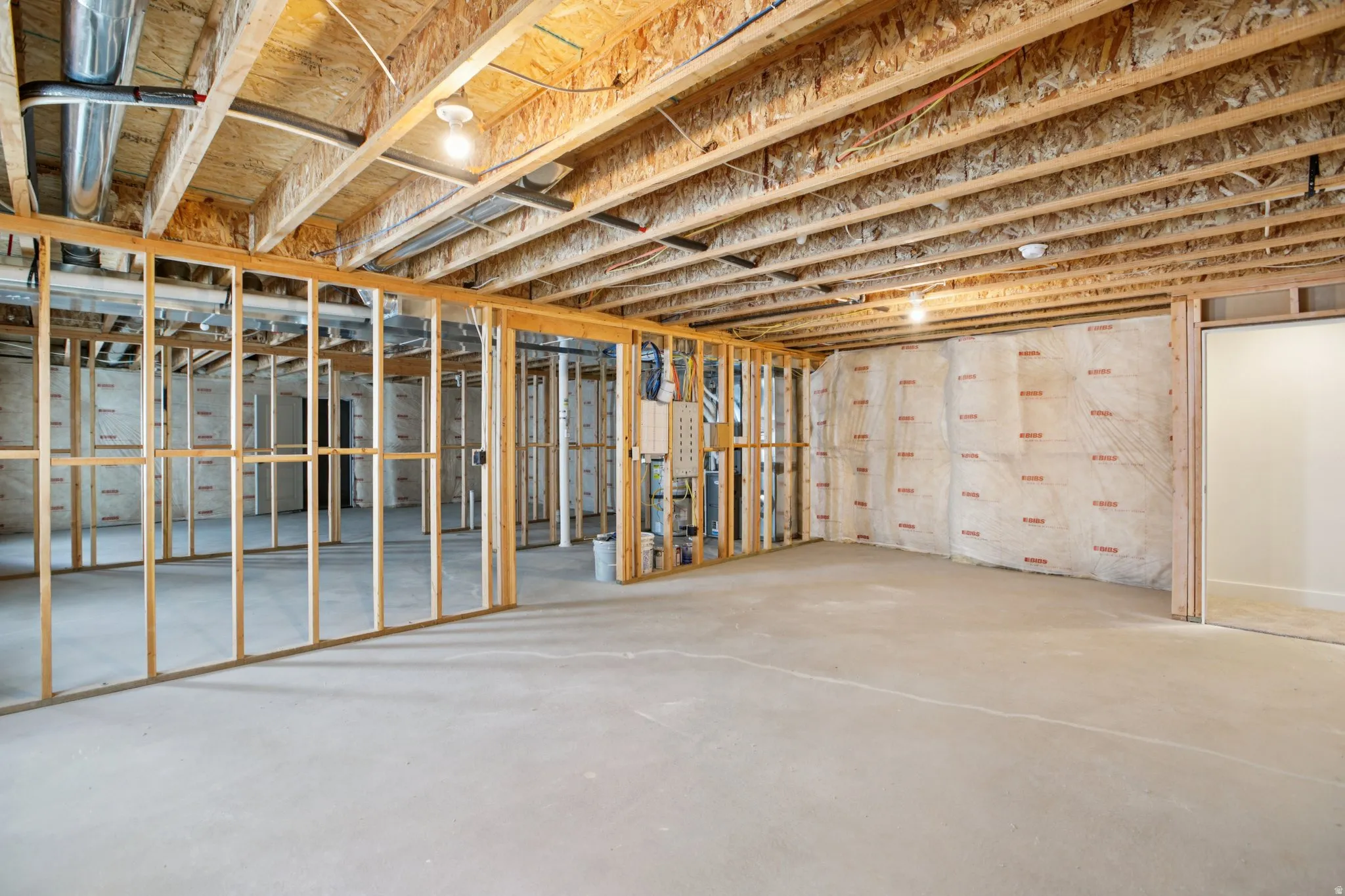 View of unfinished basement