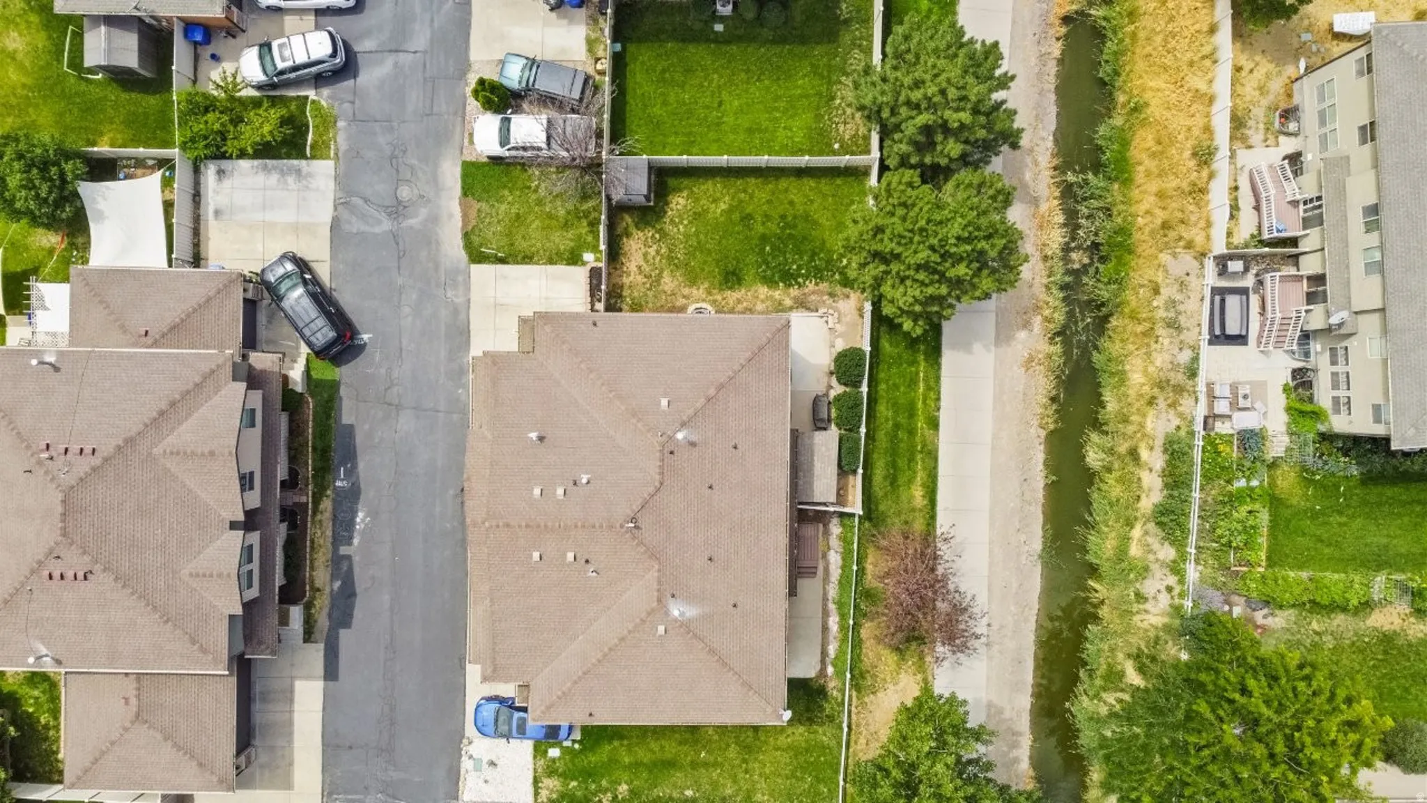 Aerial view of residential area