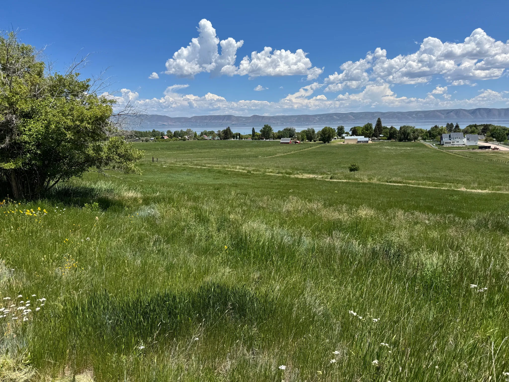 View of pasture land featuring rural landscape and mountains