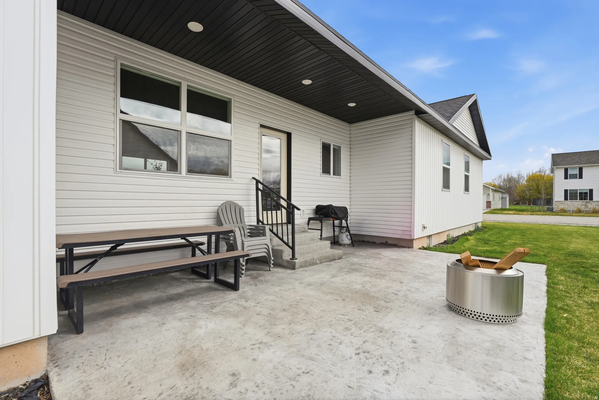View of patio featuring grilling area