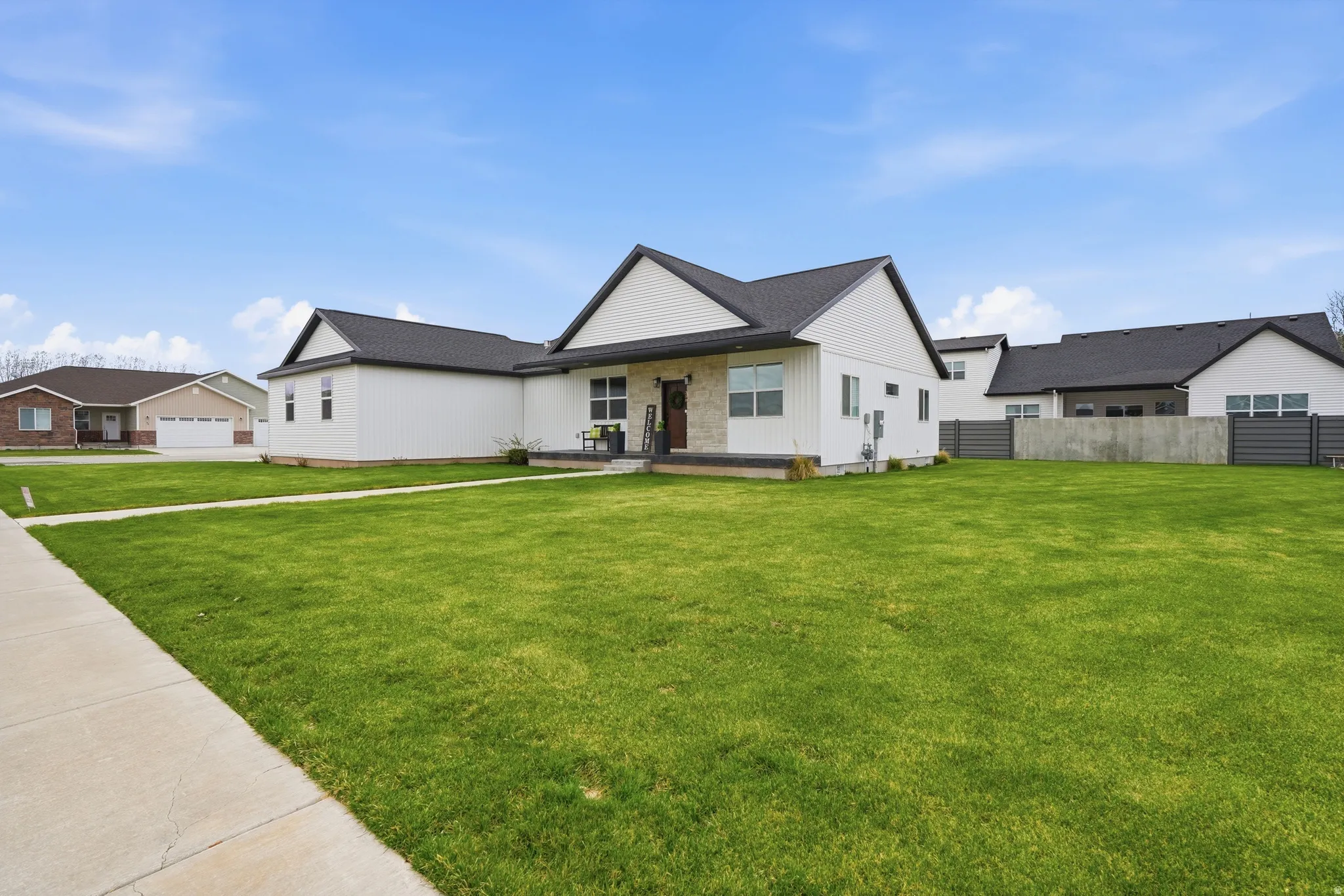 Modern farmhouse style home with covered porch
