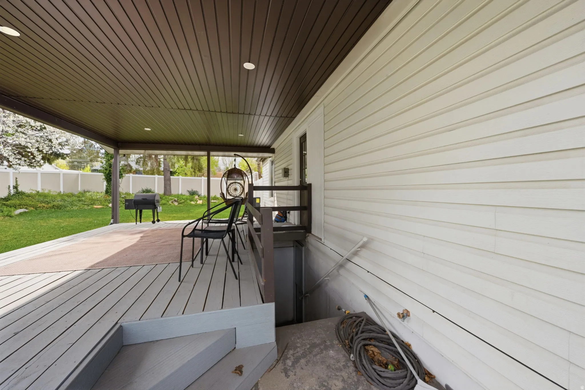 Deck with area for grilling