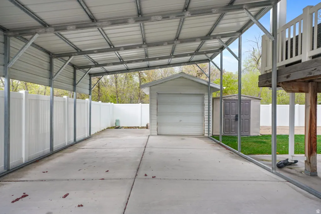 View of RV parking carport
