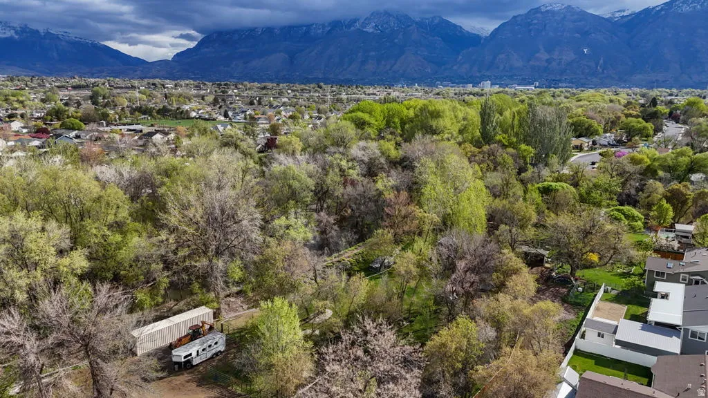 View of mountain backdrop with nearby suburban area