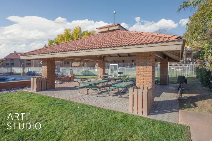 Surrounding community with a patio