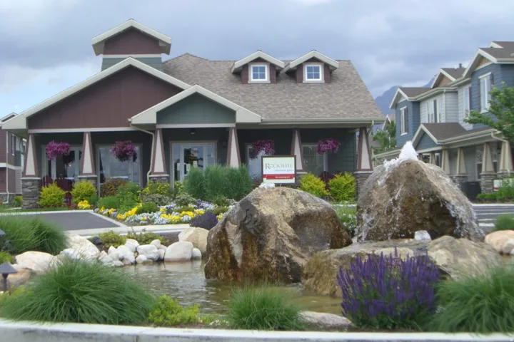 View of the entrance to the community and club house