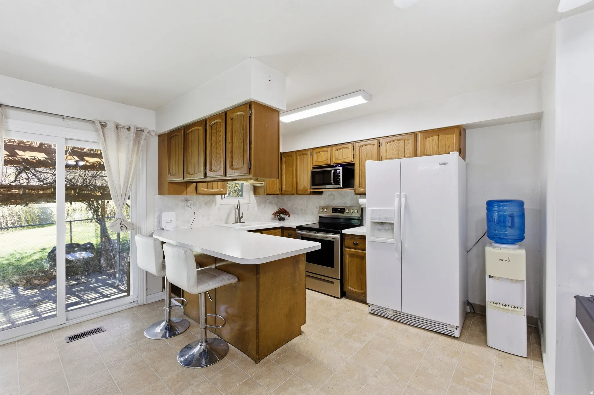 Kitchen with wood finish cabinetry