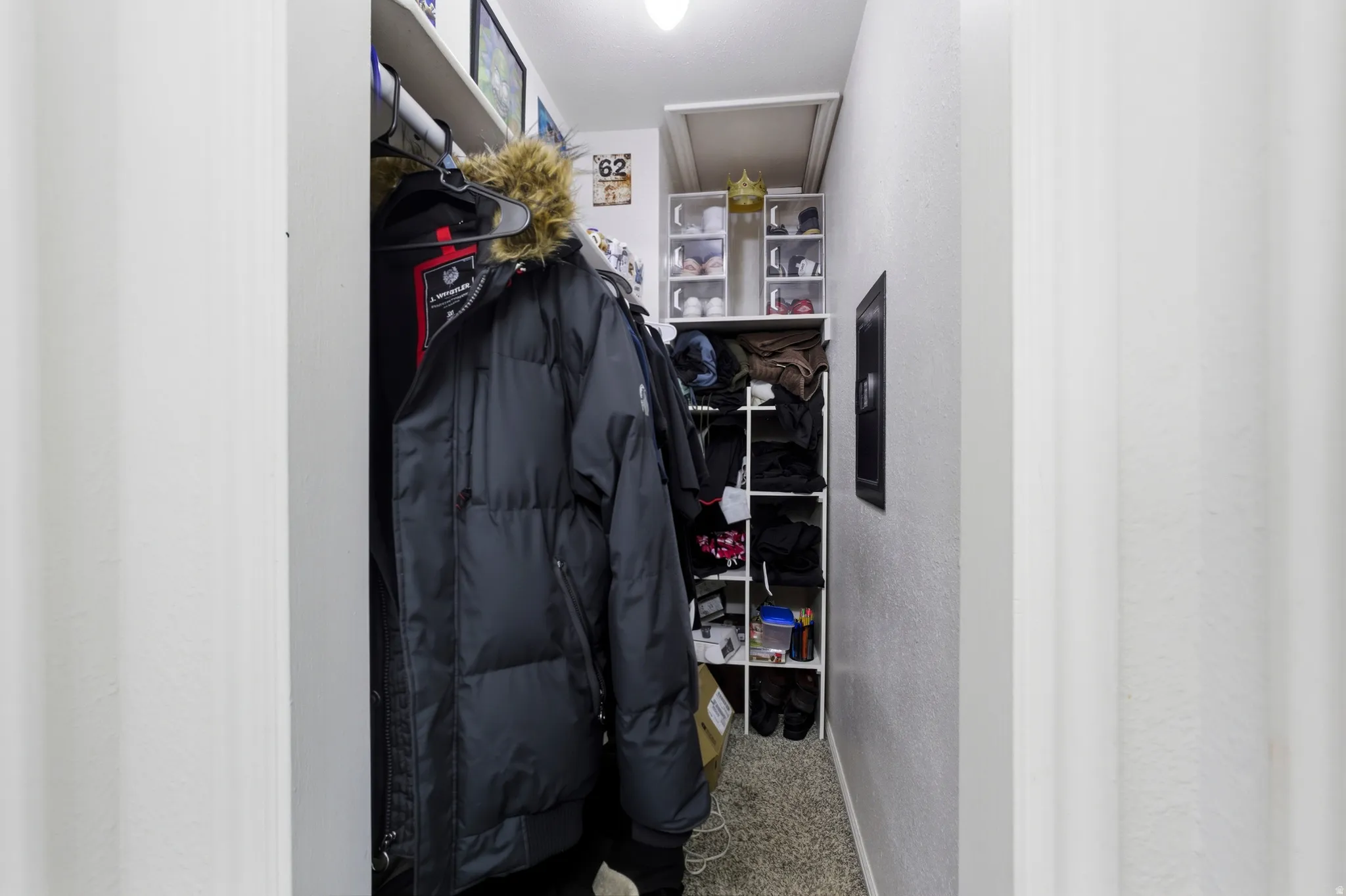 View of walk in closet Master