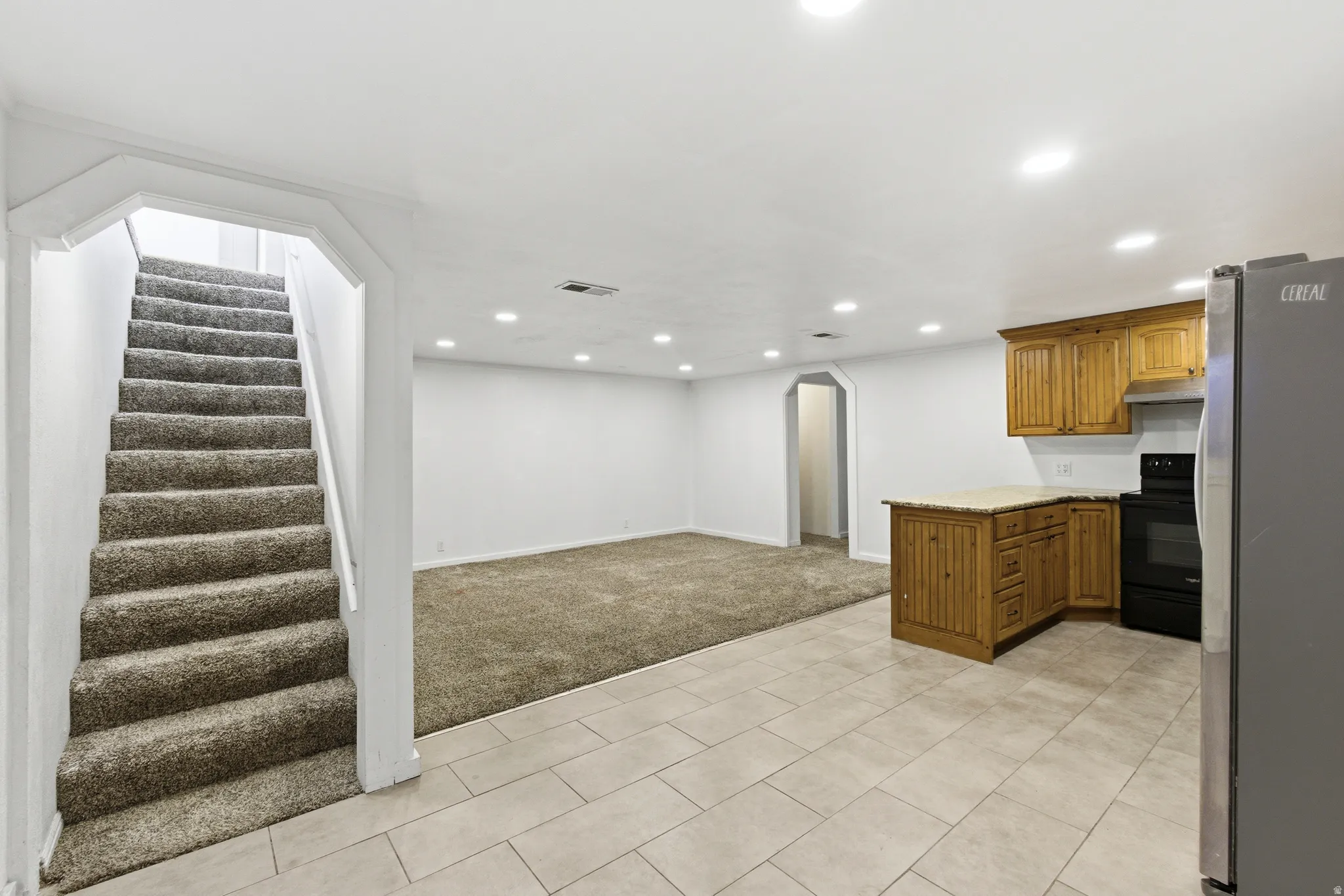 Open concept basement apartment