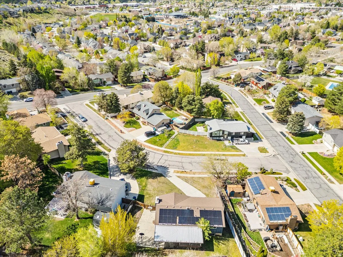 Aerial view of residential area