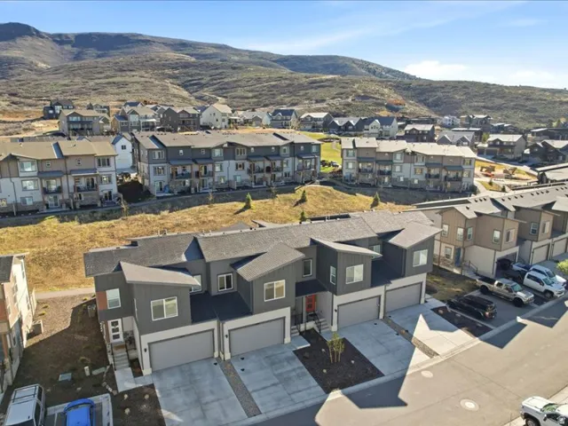 Bird's eye view of a mountain backdrop