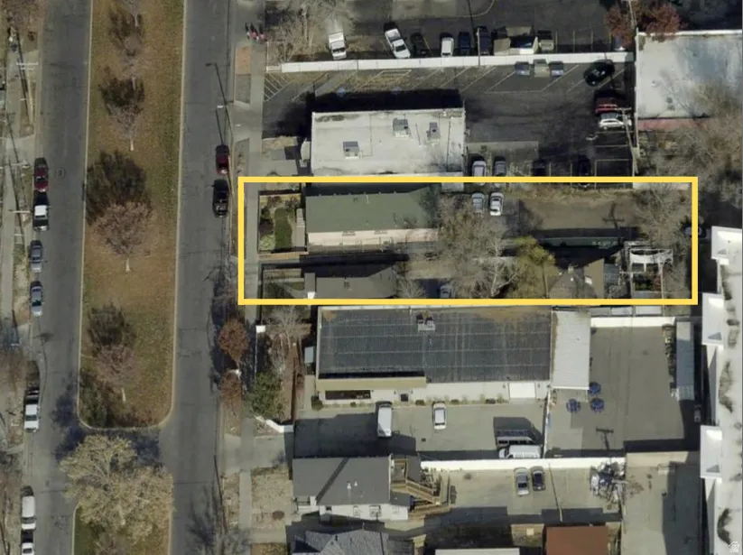 Aerial Map. Displaying the property's boundaries and surrounding parcels