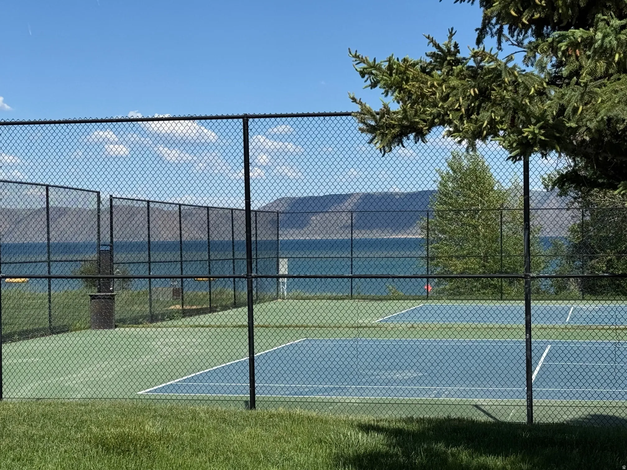 View of tennis court