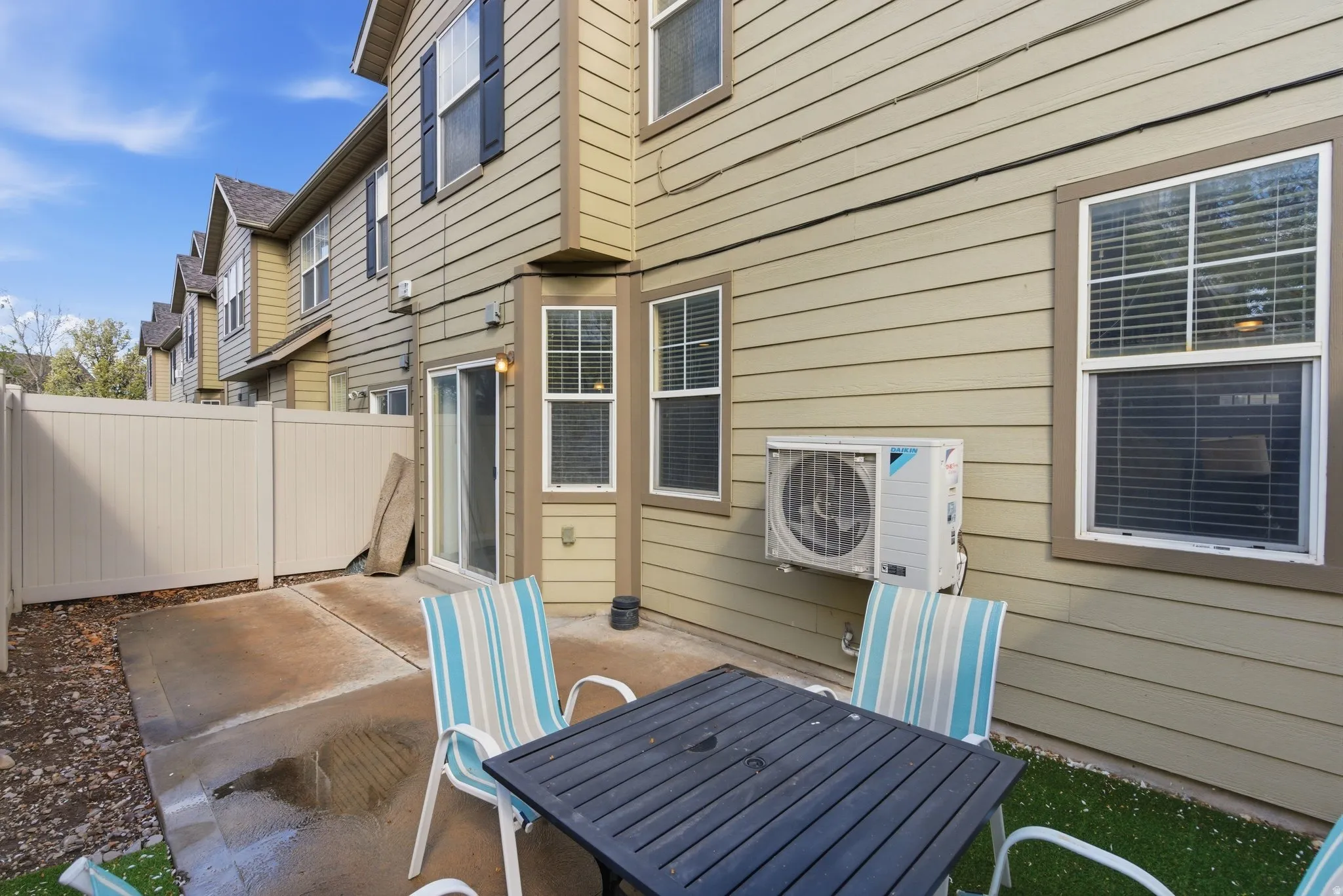 View of patio with outdoor dining space