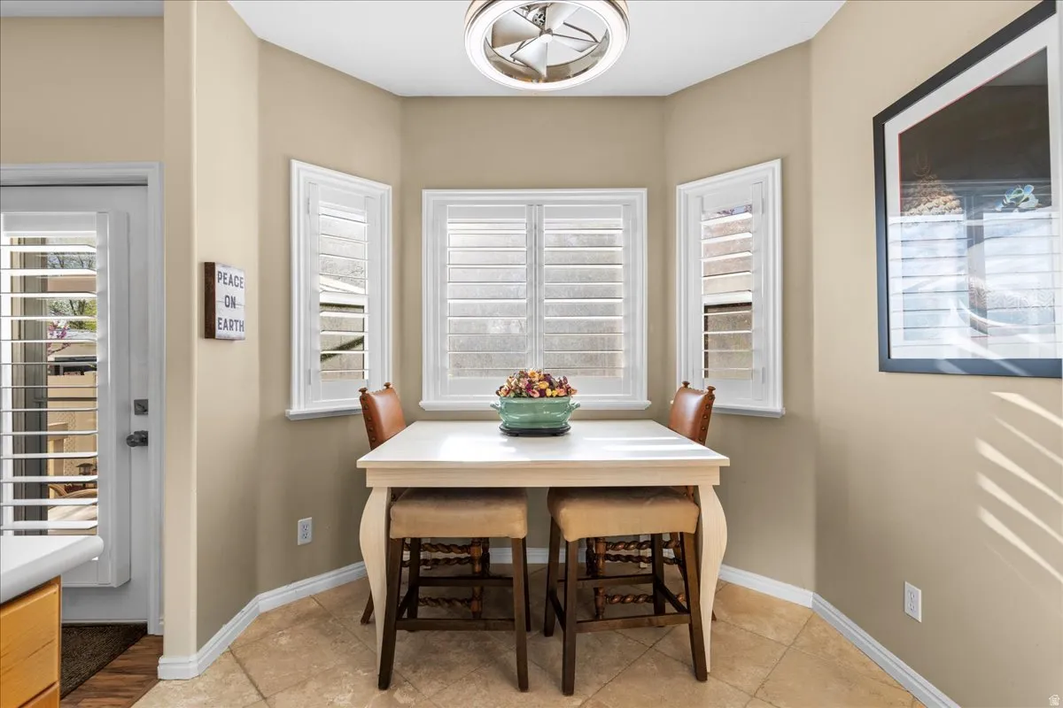 Dining space featuring baseboards