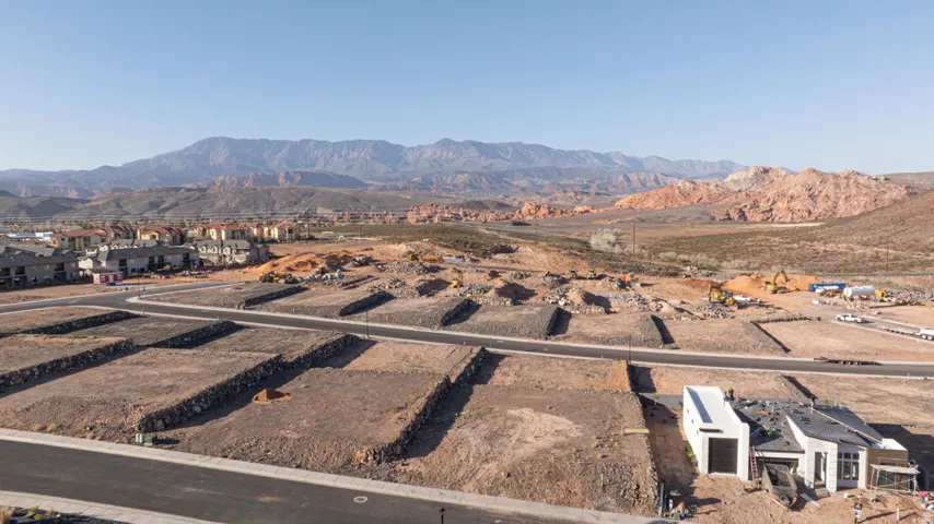 View of mountain background featuring nearby suburban area
