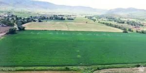 Drone / aerial view of a mountainous background