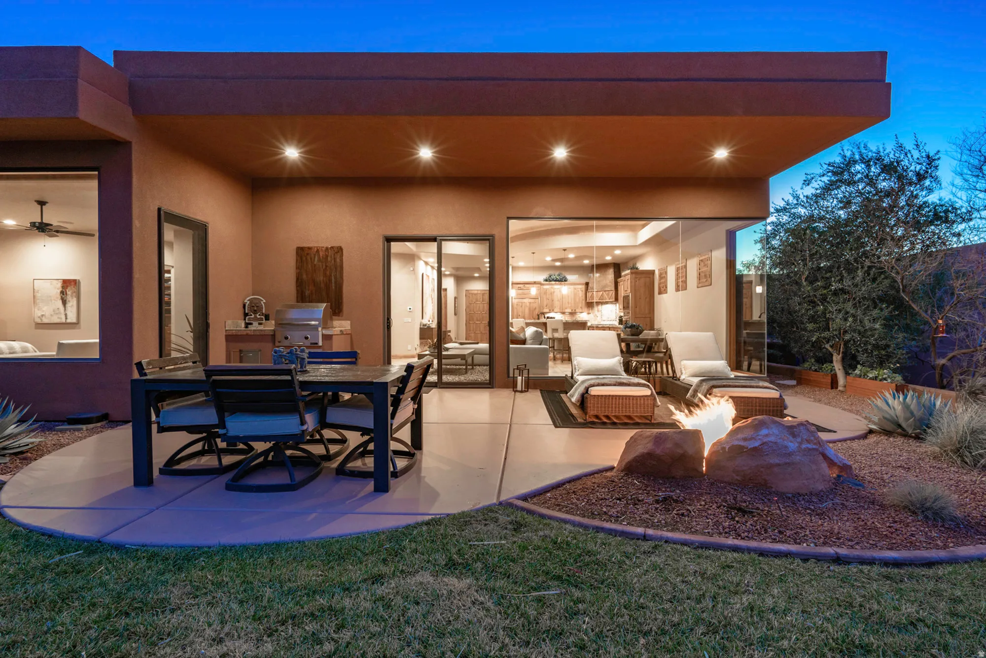 View of patio / terrace with outdoor dining area and a grill