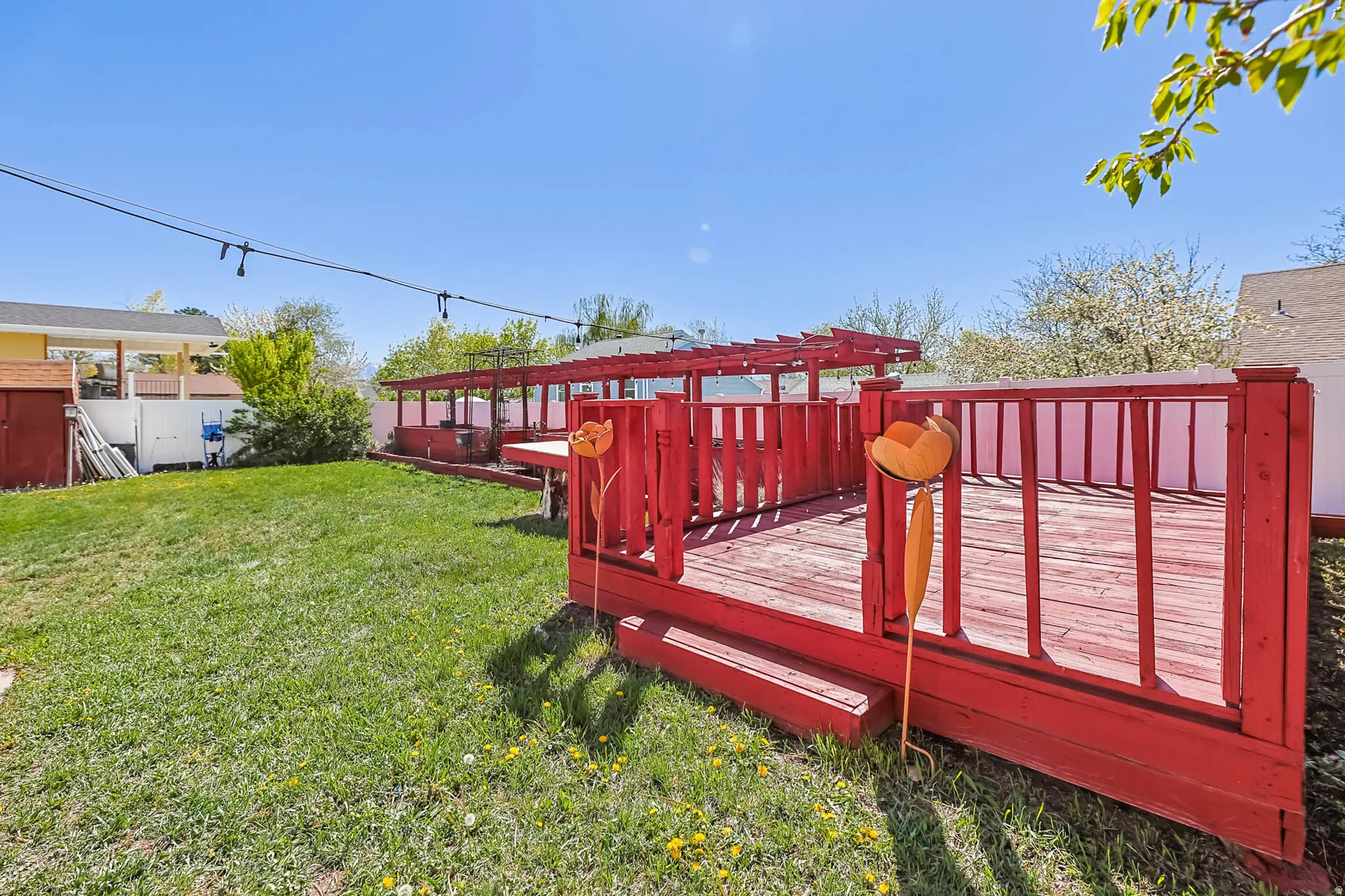View of wooden deck