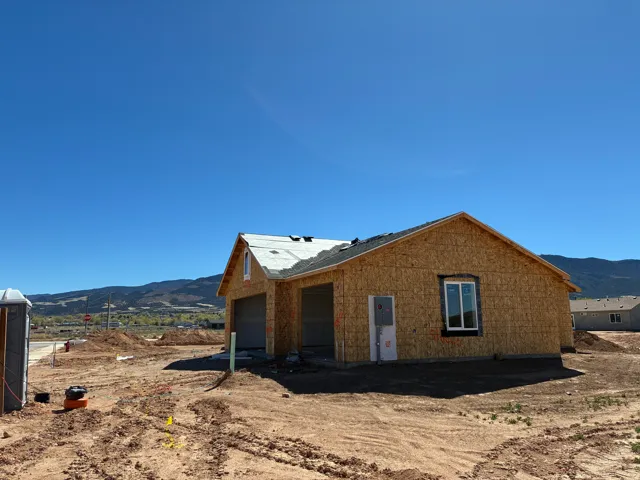 View of home's exterior with a mountain view