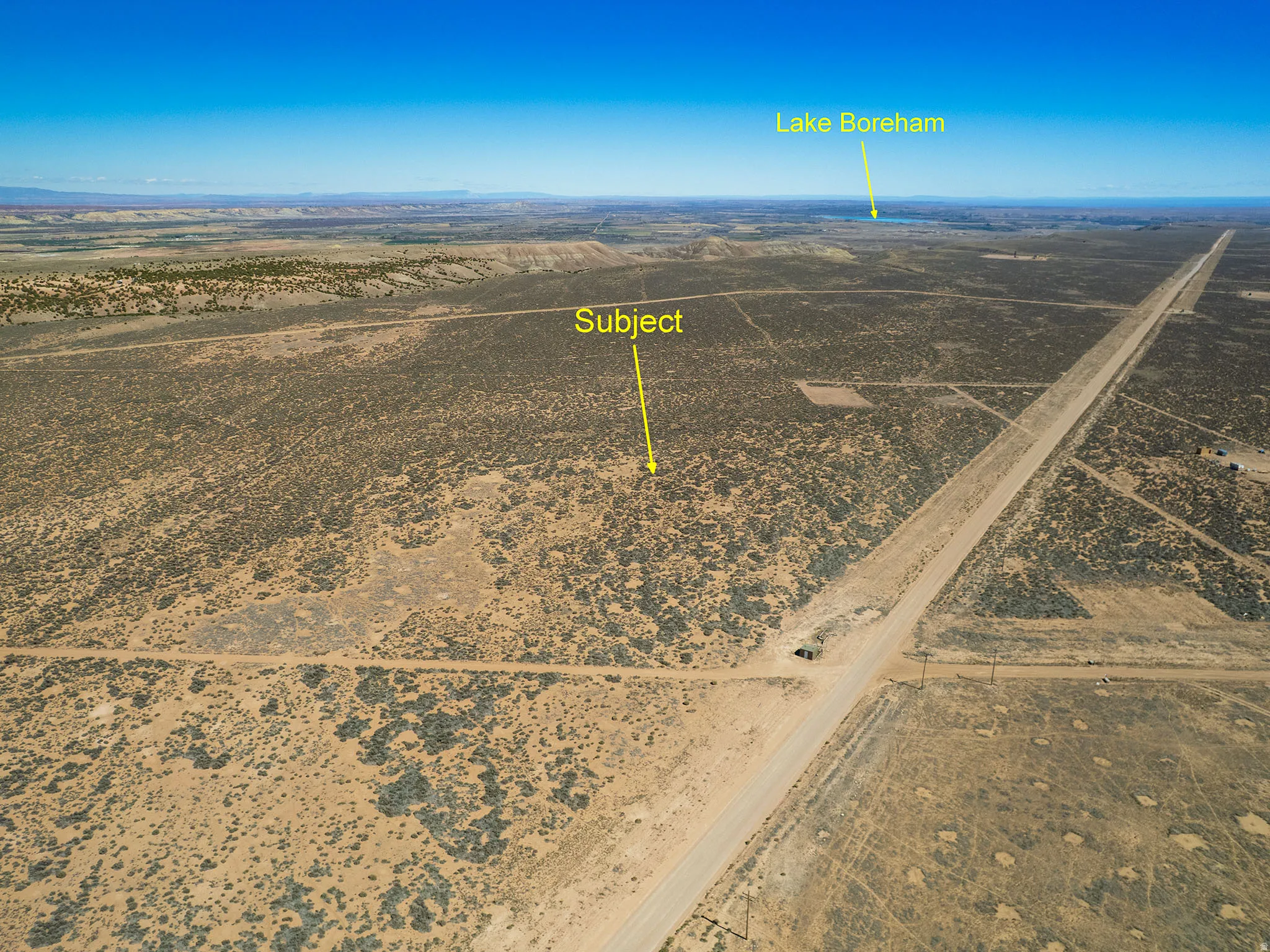 Overview of rural landscape with a desert landscape