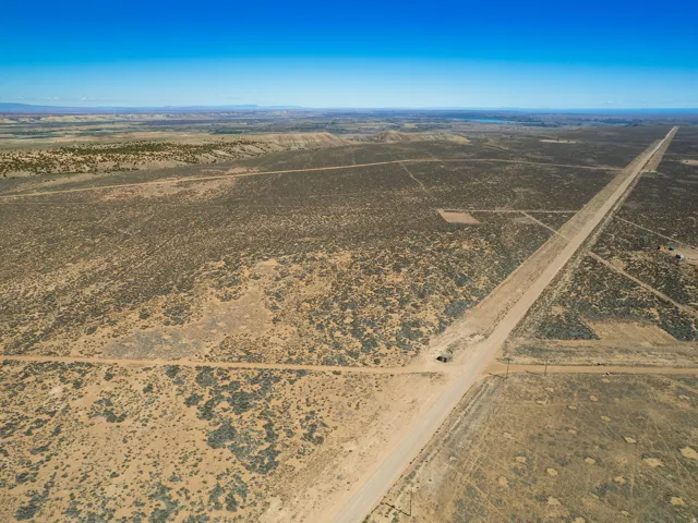 Aerial view of sparsely populated area with a desert landscape