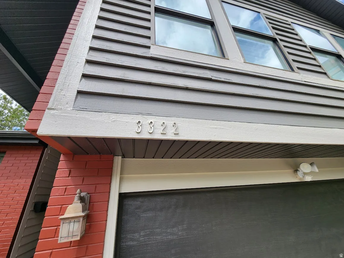 Exterior view of brick siding