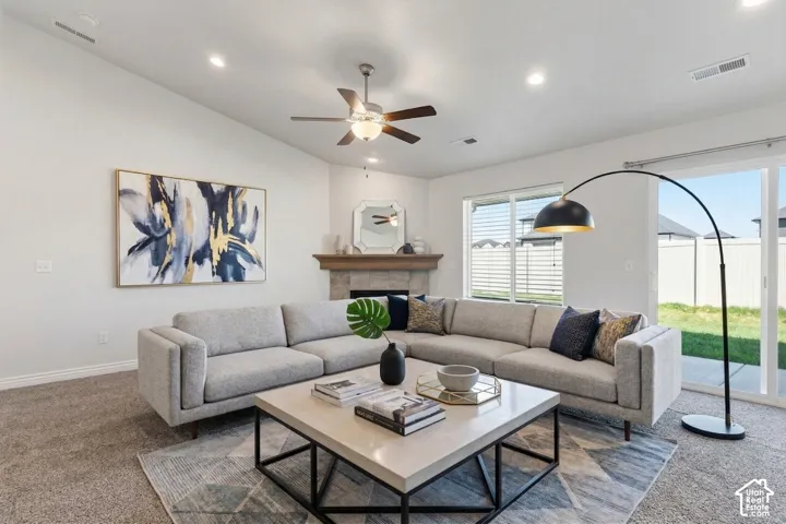 Virtually staged living room