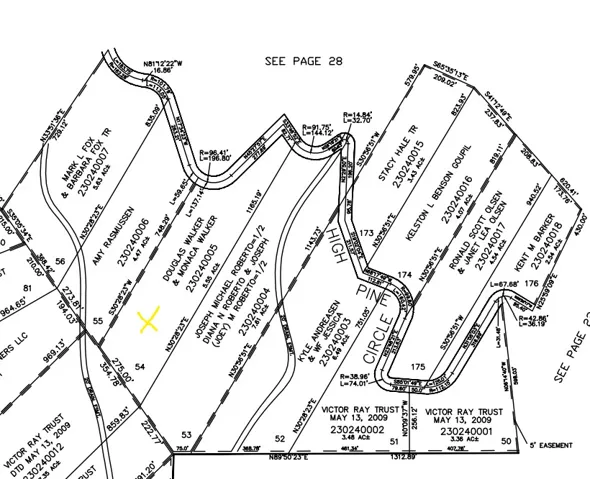 Map showing property parcels