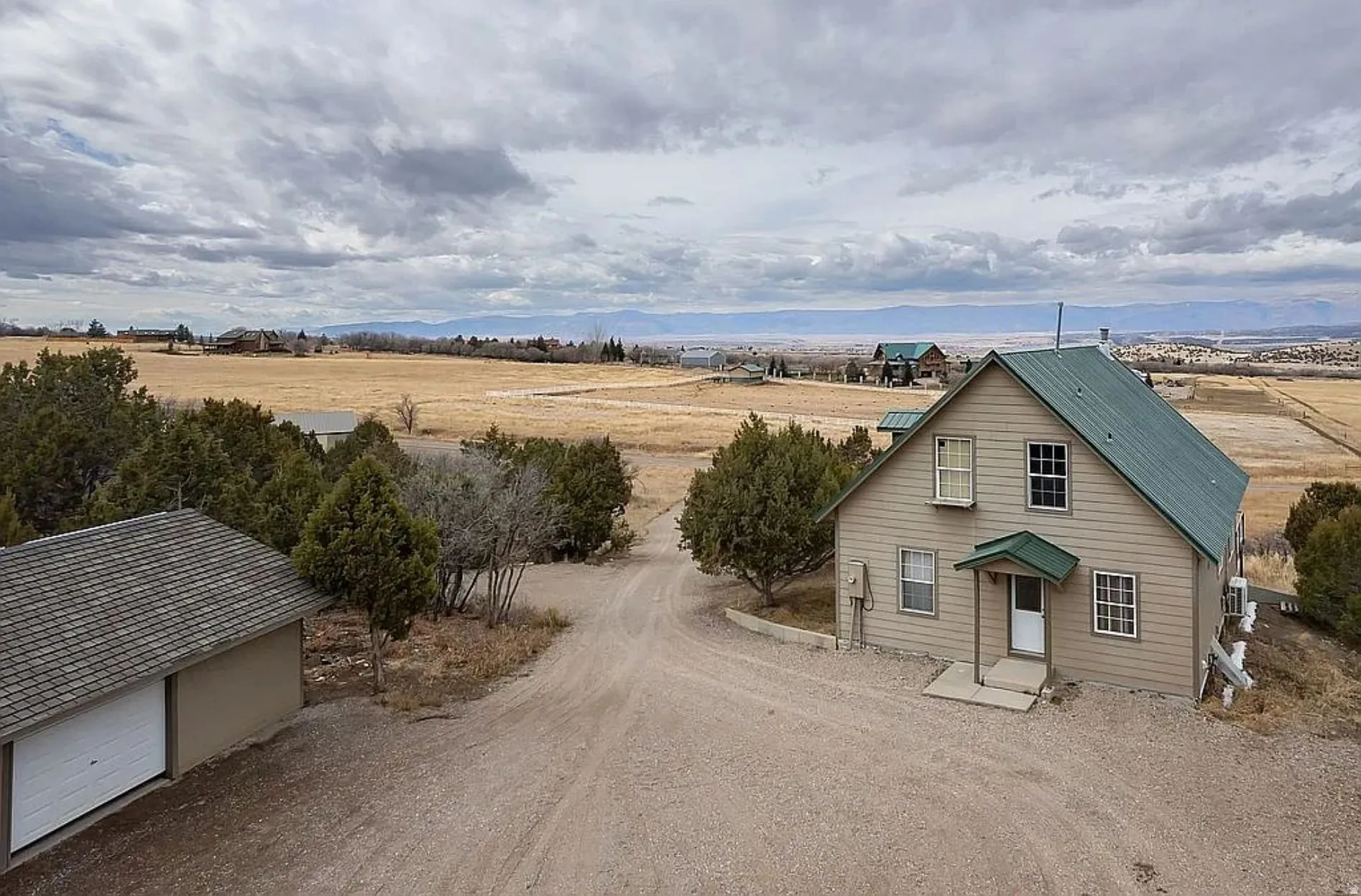 View of front of property featuring a view of countryside