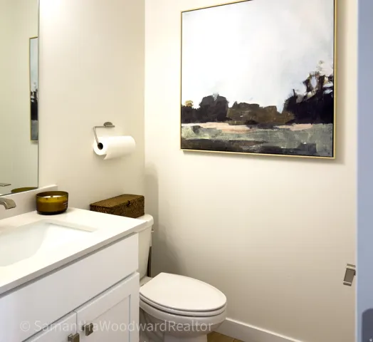 Bathroom with vanity and toilet