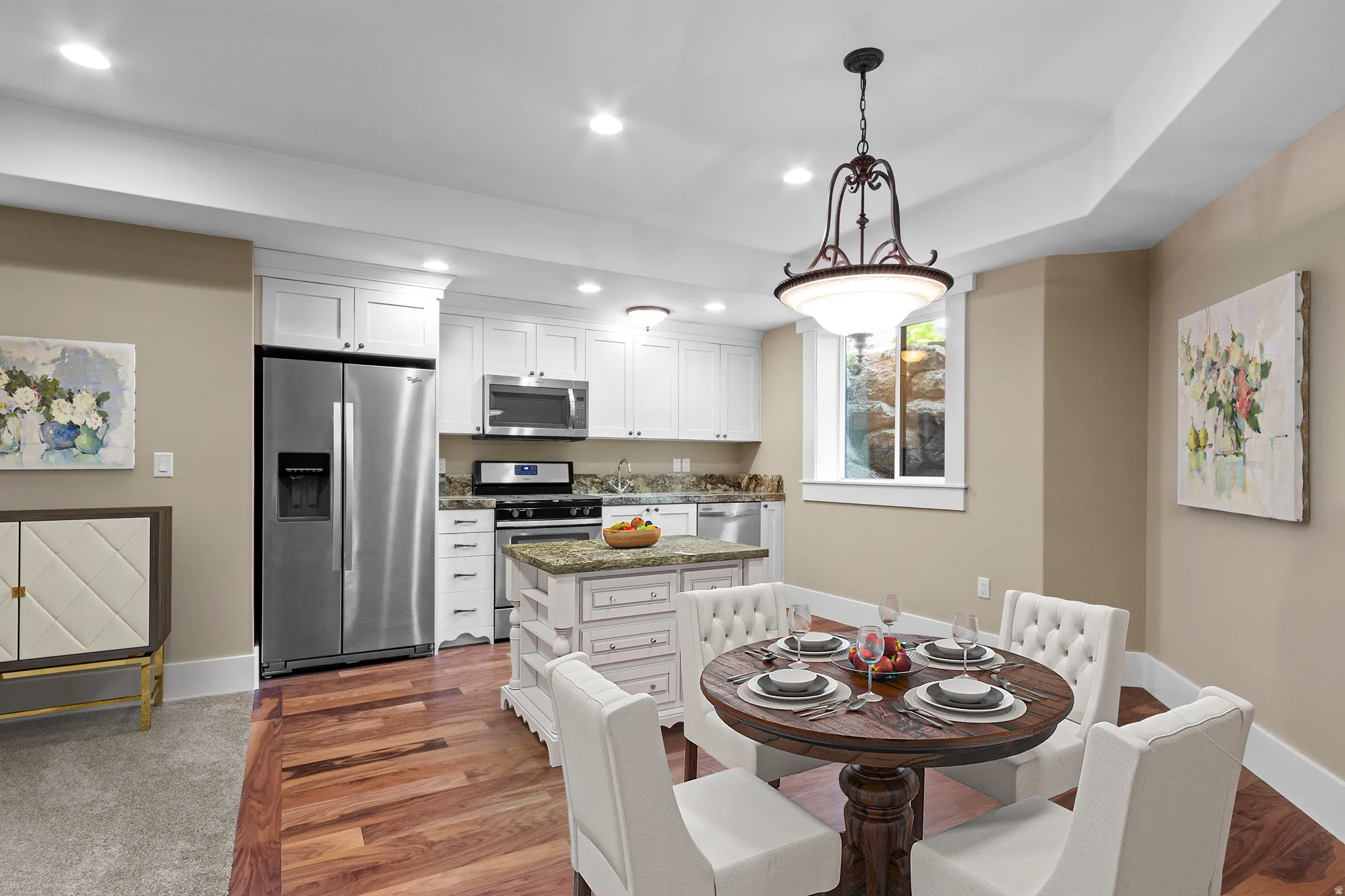 In-law suite Kitchen and Dining (Virtually Staged)
