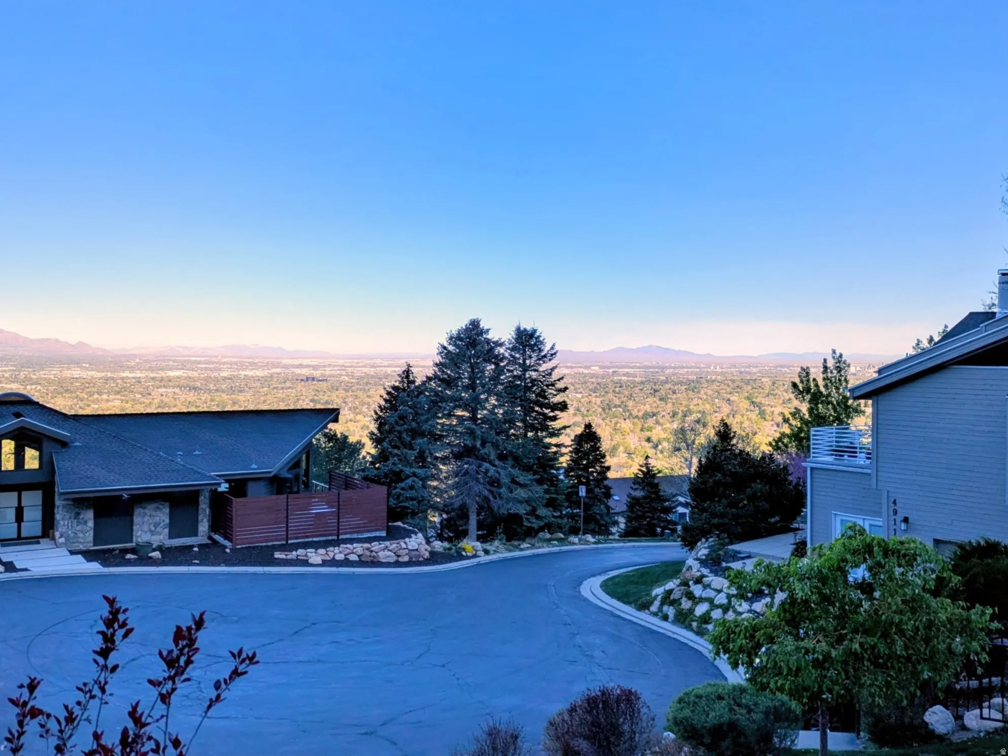 View of valley and mountain background
