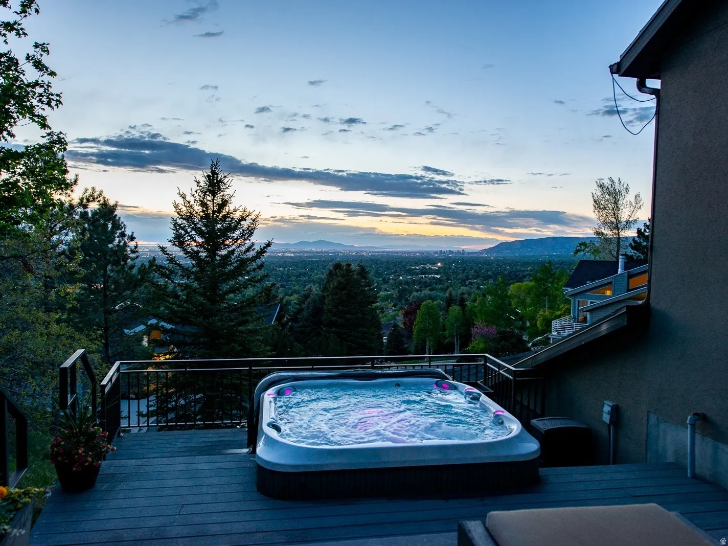 Valley and mountain views from hot tub