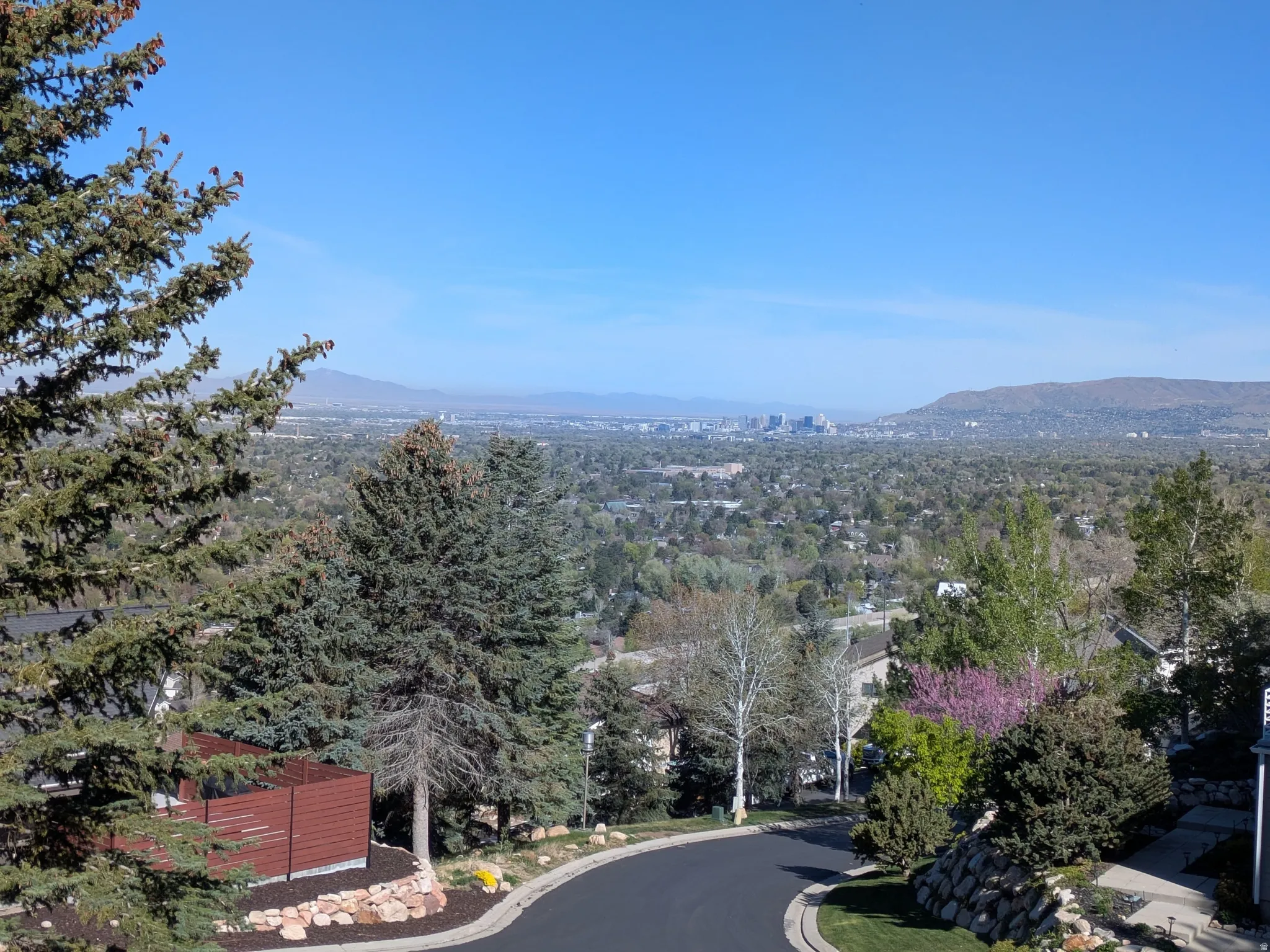 View of valley and mountain backdrop