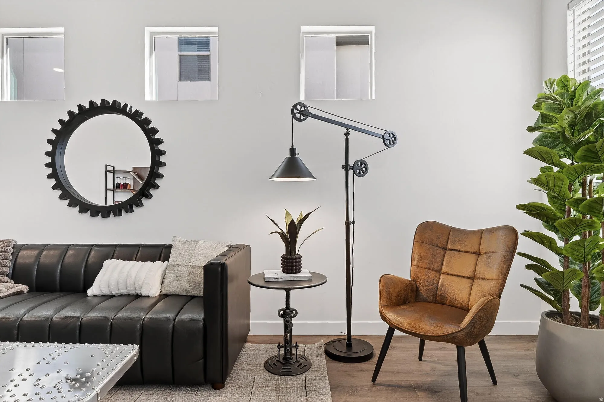 Sitting room featuring wood finished floors and baseboards