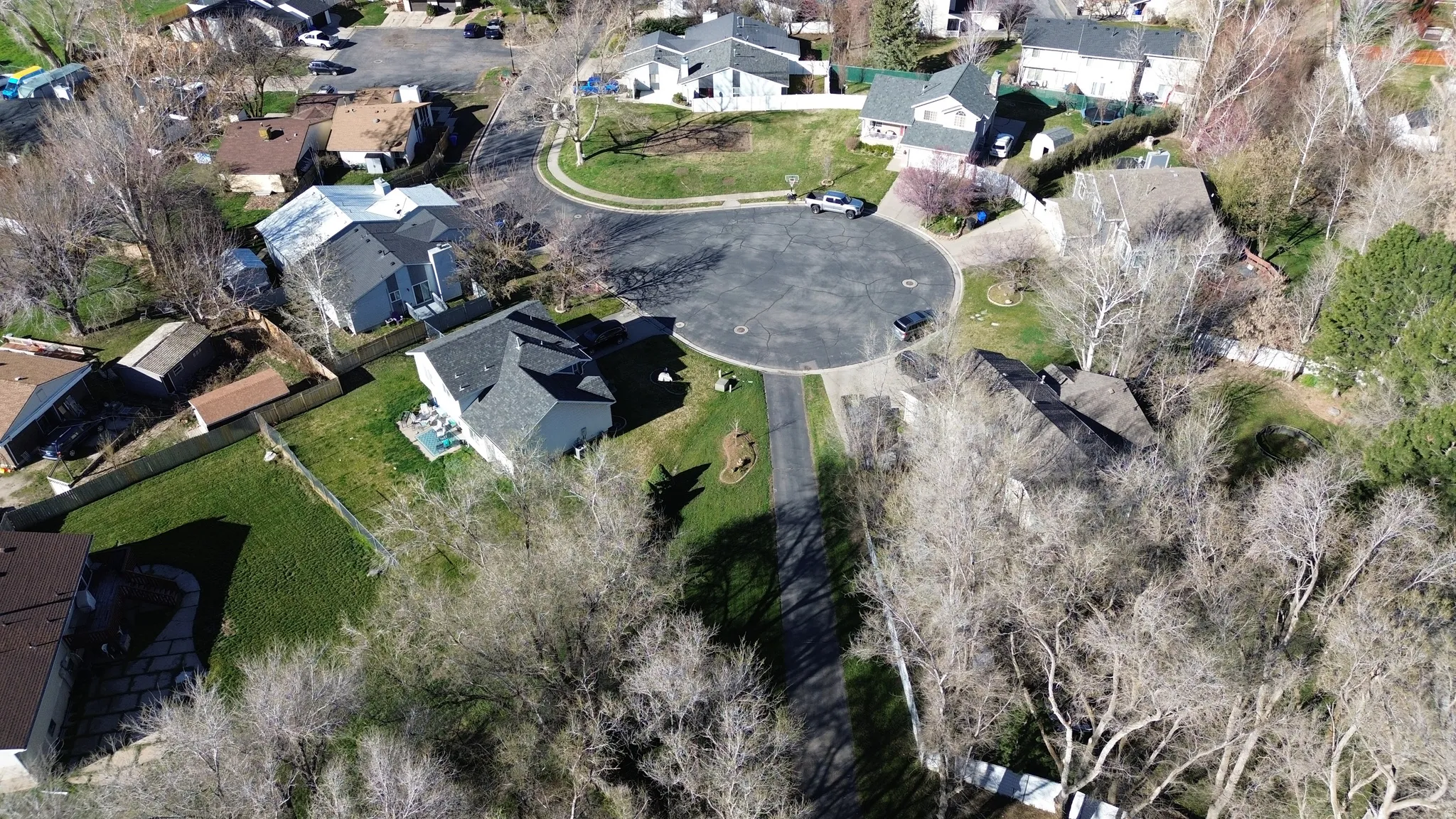 Aerial view of residential area