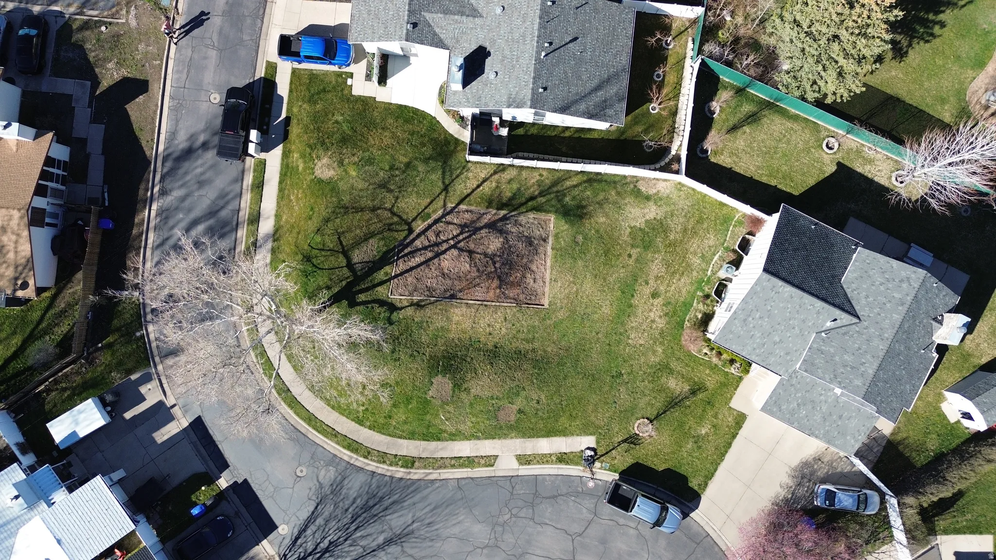 Aerial view of residential area