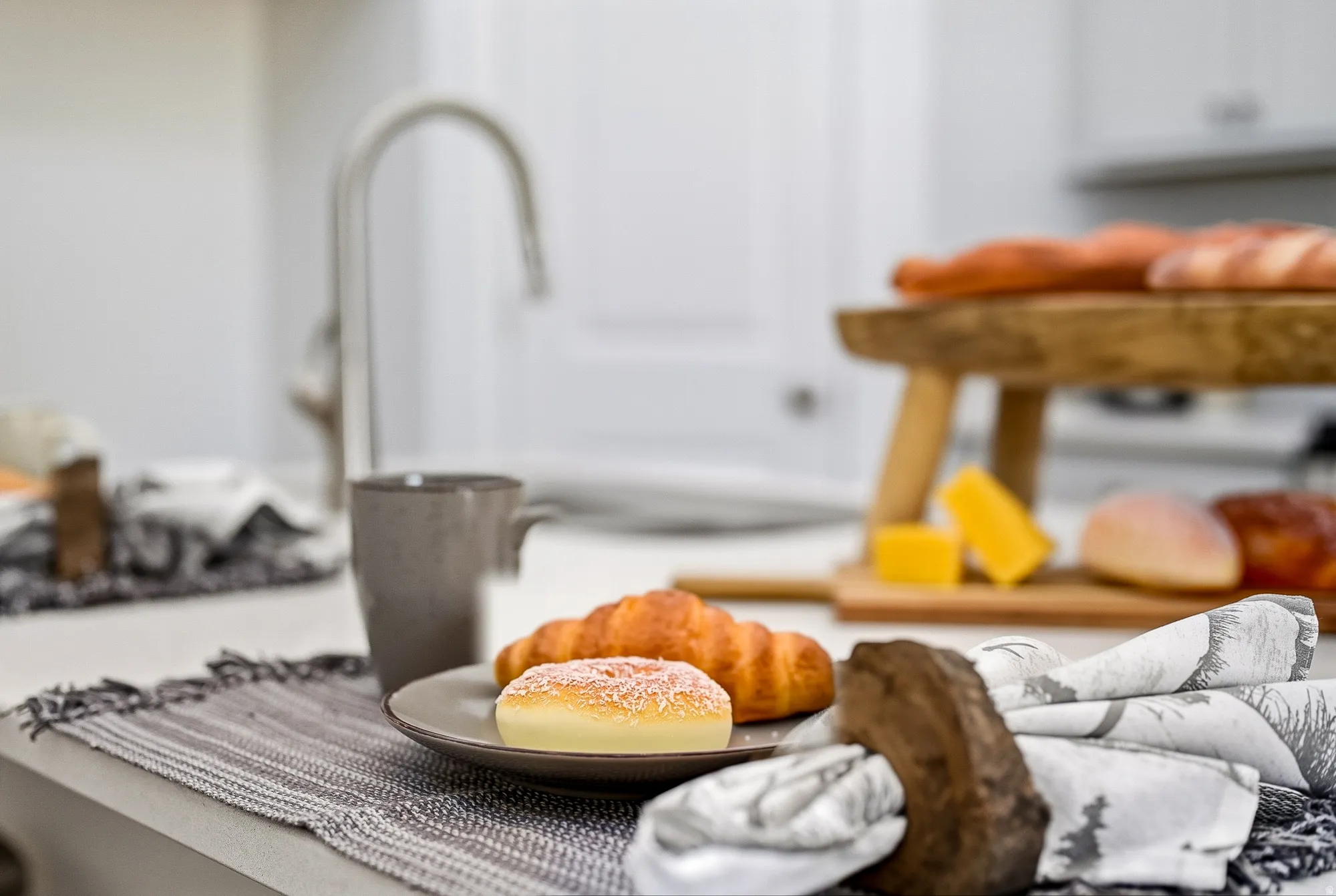 Dining area view of a sink