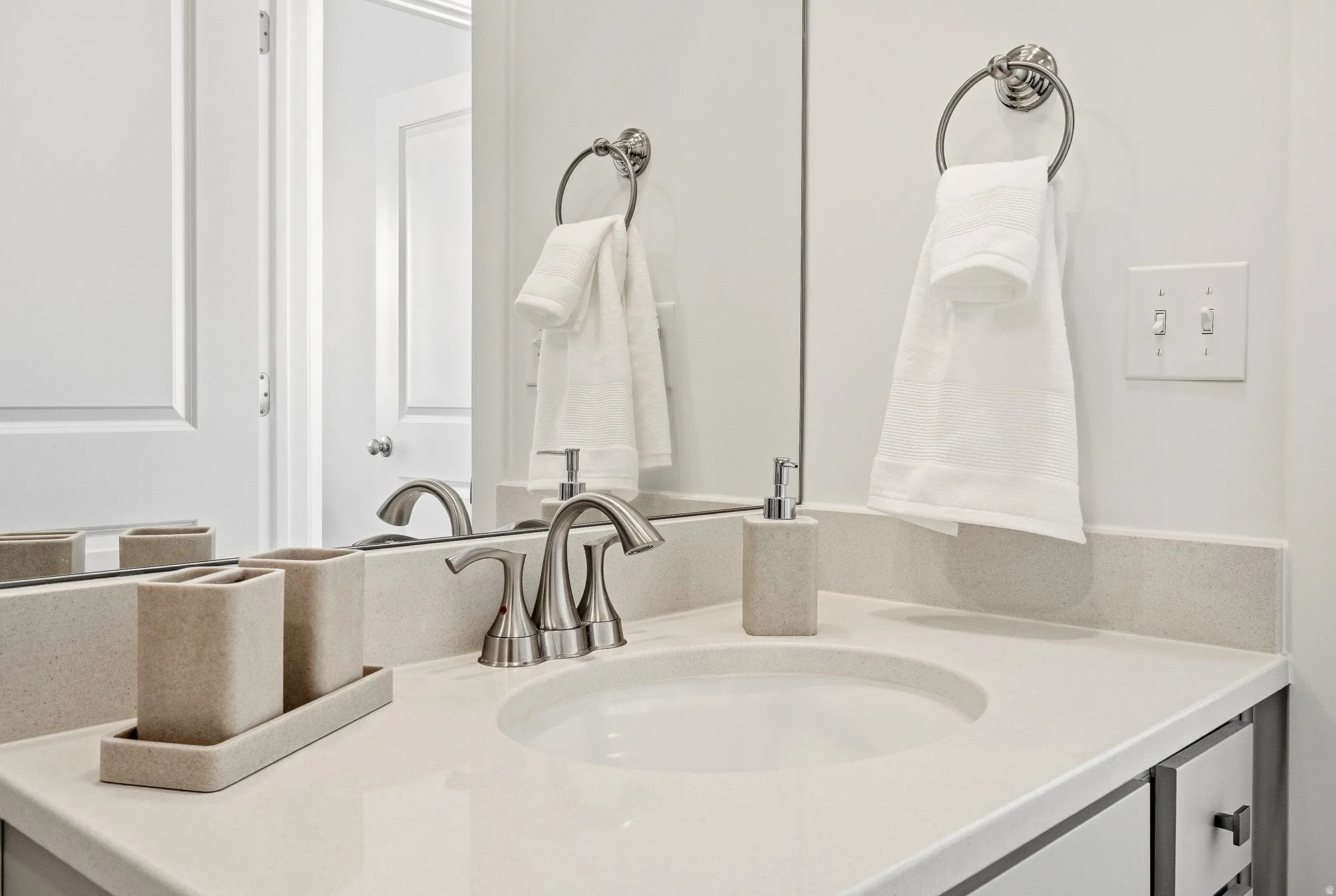 Bathroom view of vanity