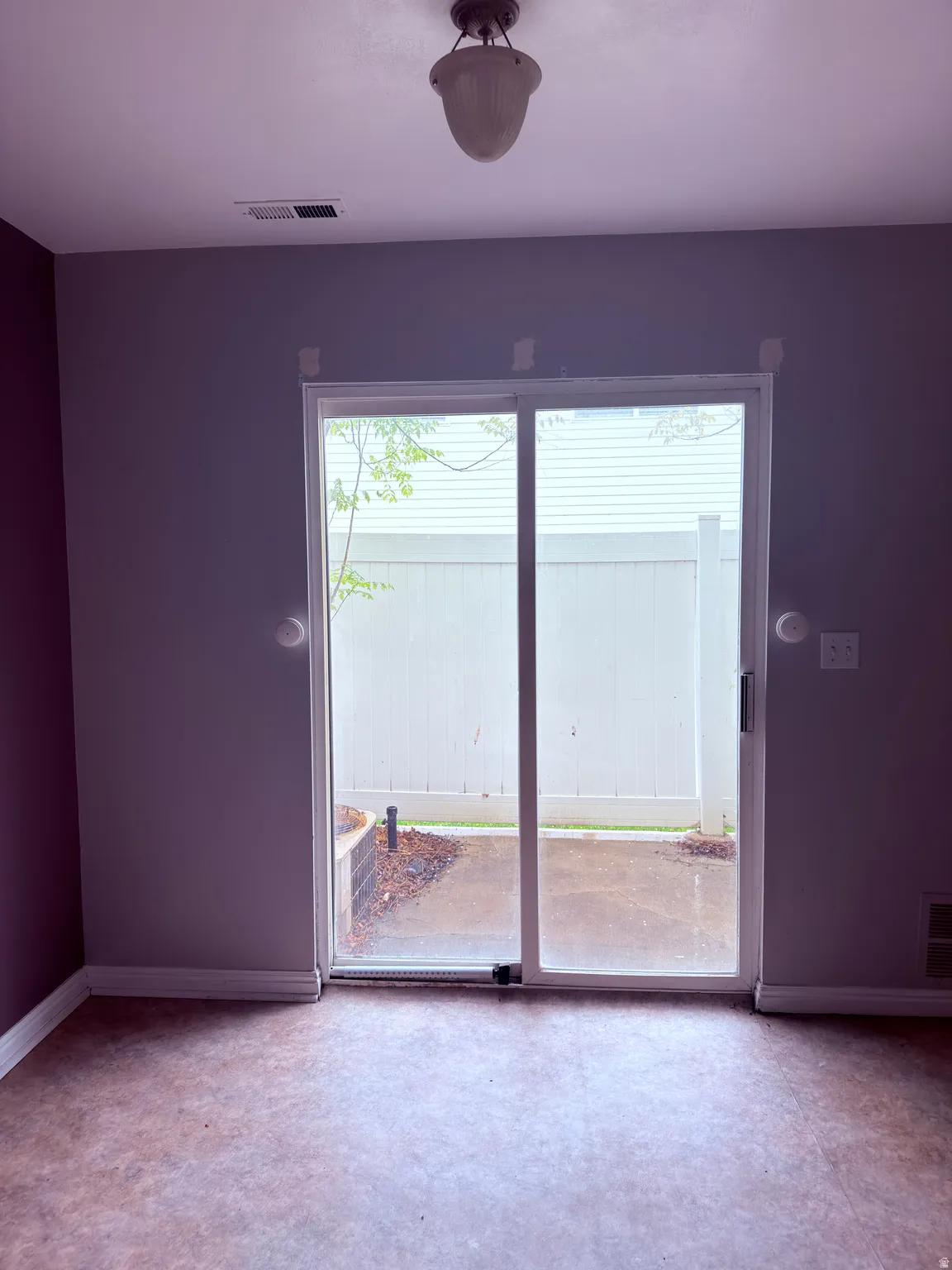 Sliding door to backyard