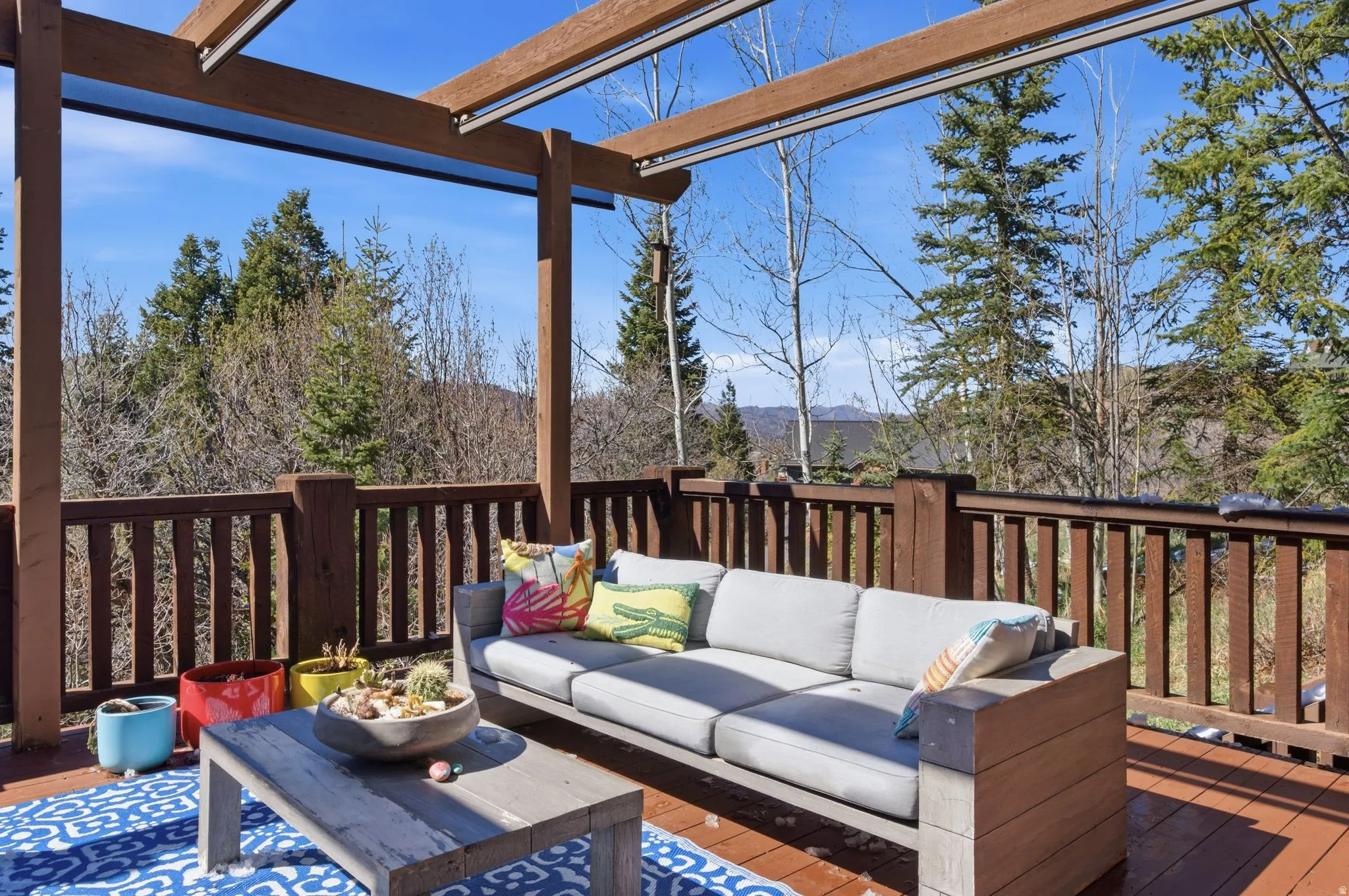 Deck with an outdoor living space