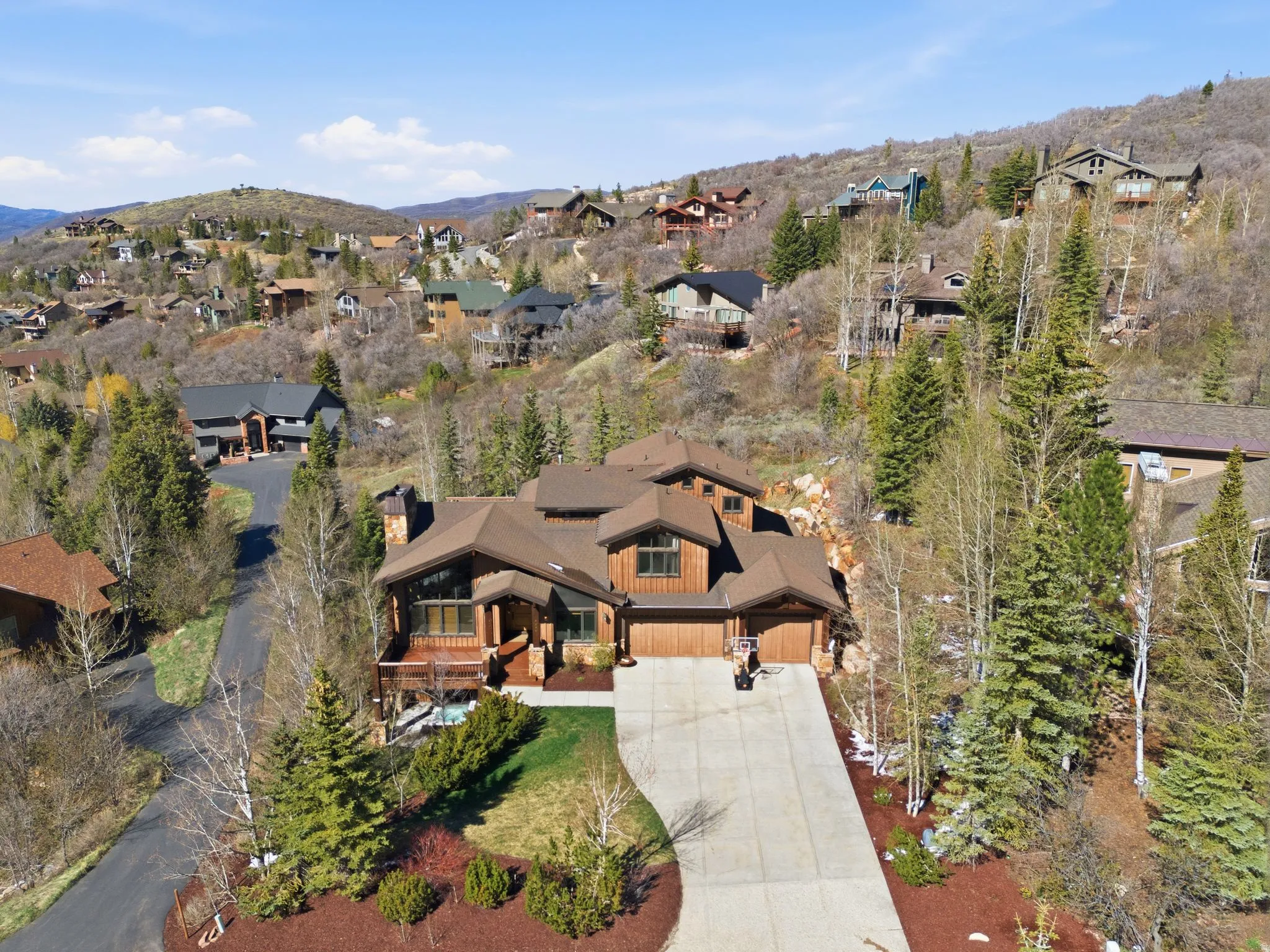 Aerial view of residential area