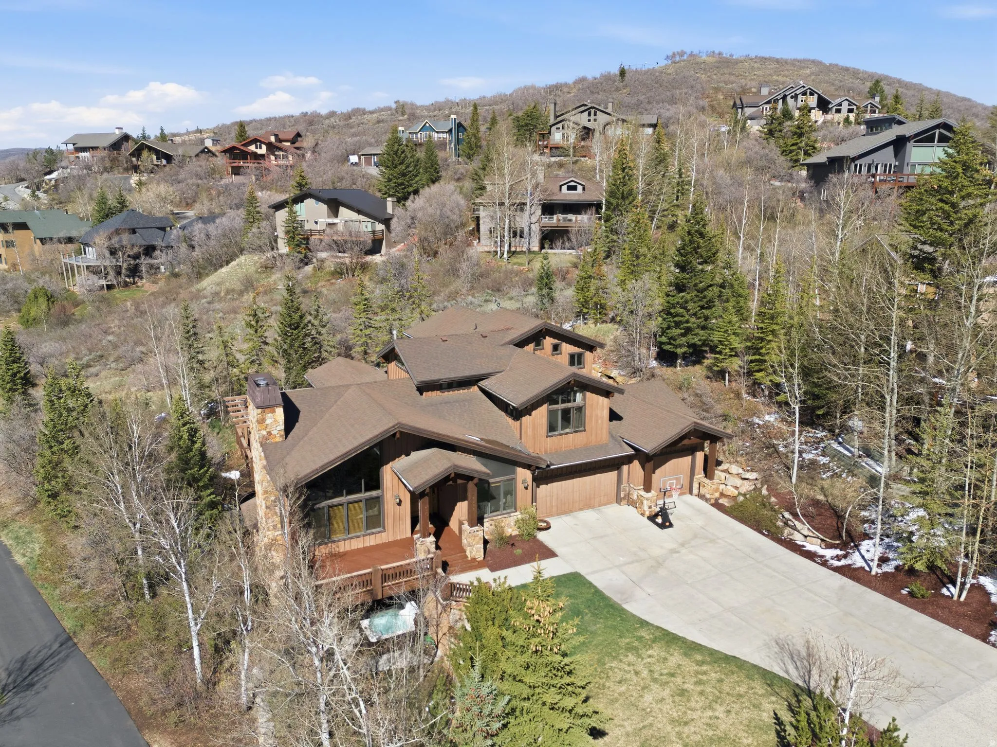 Aerial view of residential area
