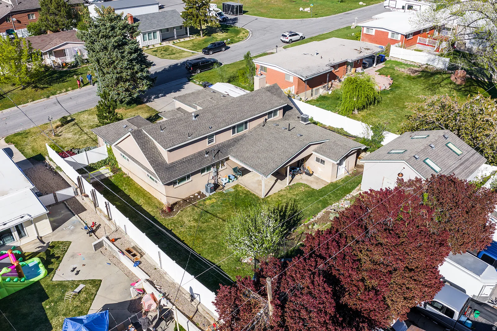 Aerial view of residential area